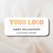 Business Logo Modern Employee Staff Magnetic Name Tag at Zazzle