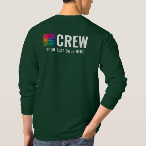 Business Logo Modern Front  Back Print Mens Crew T_Shirt