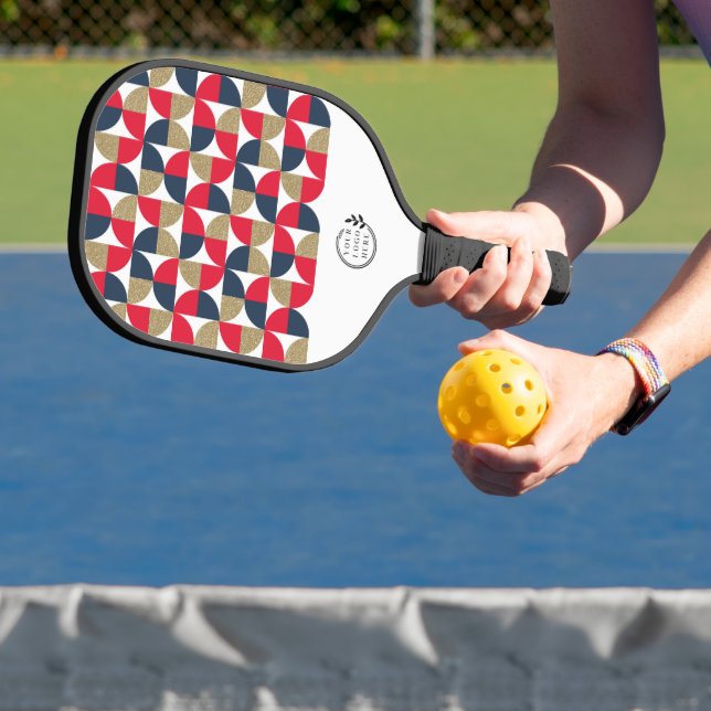 Business Logo Modern Geometric Corporate Pickleball Paddle (Insitu)