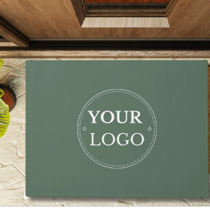 Business Logo Modern Green Promotional Doormat