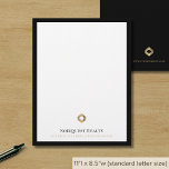 Business Logo Modern Luxury Black Border Letterhead<br><div class="desc">A luxurious custom business letterhead template in a modern style with a stylish black border which can be easily updated with your company logo and letterhead footer including your company's name and tagline. The solid black back features a smaller logo with space for your website address, telephone, email or any...</div>