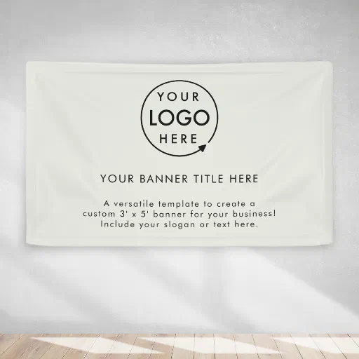 Business Logo | Modern Minimal Gray 5' Banner Business Logo | Modern Minimal Gray 5' Banner
