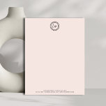 Business Logo Modern Minimal Simple Blush Pink<br><div class="desc">A modern and minimal business letterhead with a blush pink background to add your custom logo. This professional business stationery is ideal for anyone wanting to promote their business. Personalize the letterhead footer with your company details and leave a lasting impression.</div>