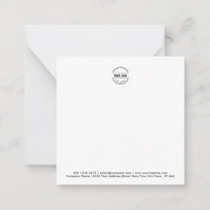 Business Logo Modern Minimalist Black Border Let Note Card