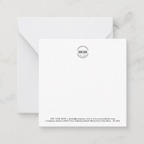 Business Logo  Modern Minimalist Black Border Let Note Card