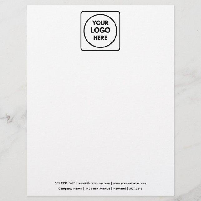 Business Logo | Modern Minimalist Black Design Letterhead (Front)