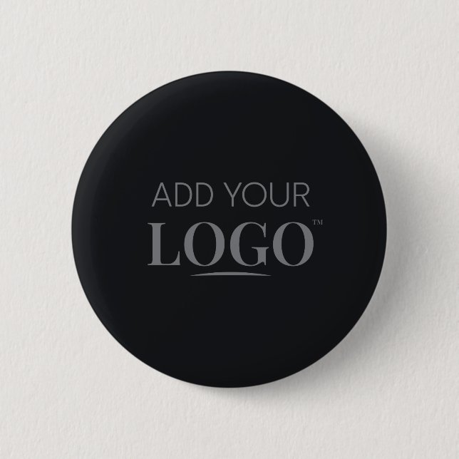 Business Logo Modern Minimalist Black Employee Button (Front)