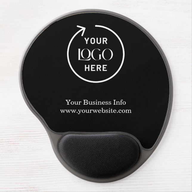Business Logo | Modern Minimalist Black Profession Gel Mouse Pad (Front)