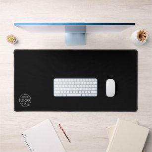 Business Logo Modern Minimalist Black Professional Desk Mat