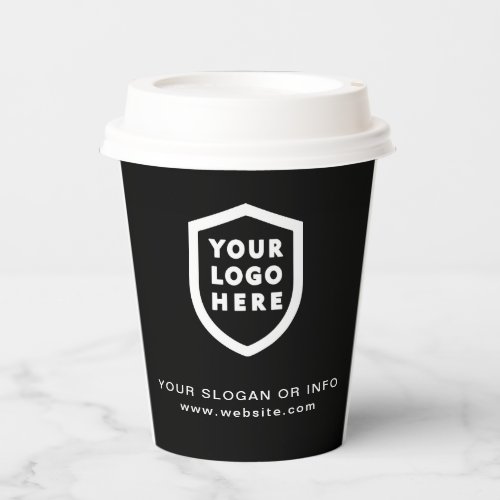 Business Logo Modern Minimalist Clean Simple Black Paper Cups