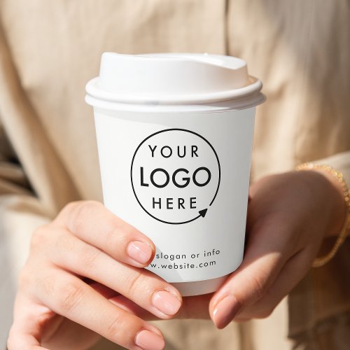 Business Logo Modern Minimalist Clean Simple White Paper Cups