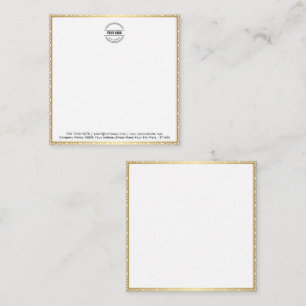 Business Logo Modern Minimalist Gold Border Let Note Card