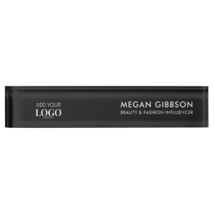 Business Logo Modern Minimalist Job Title Office Desk Name Plate