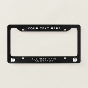 Business Logo Modern Minimalist Professional Black License Plate Frame