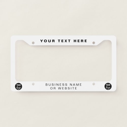 Business Logo Modern Minimalist Professional License Plate Frame