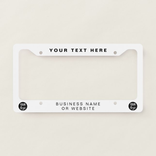 Business Logo Modern Minimalist Professional License Plate Frame (Front)