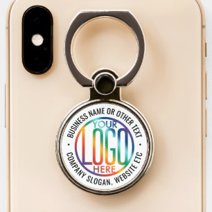 Business Logo Modern Minimalist Professional White Phone Ring Stand