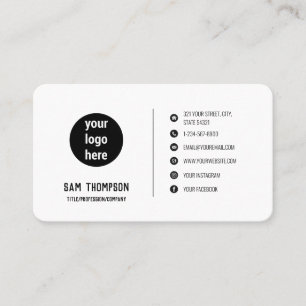 Business Logo Modern Minimalist Social Media Icons Card