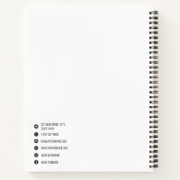 Company Logo Template Simple Black Business Square Notebook, Zazzle