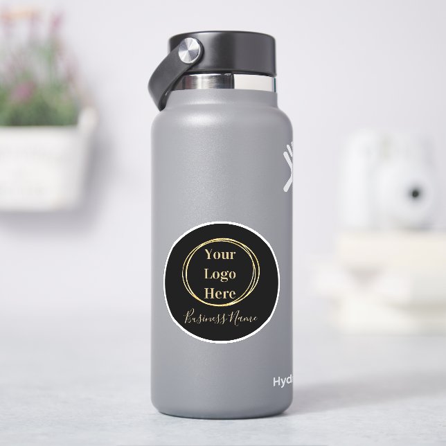 Business Logo Modern Minimalistic Black Gold Sticker (HydroFlask)