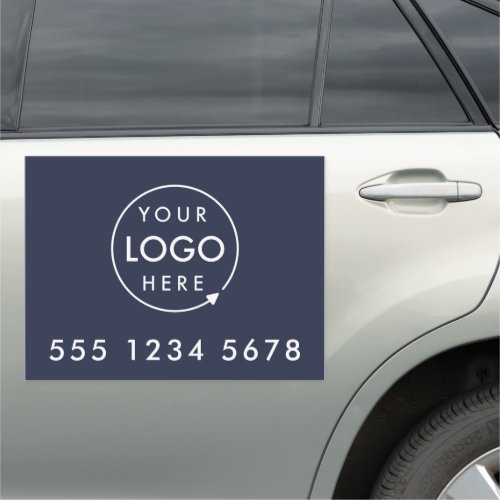 Business Logo Modern Navy Blue Professional Car Magnet
