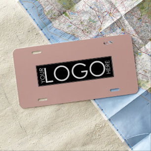 Business Logo Modern Pink Professional Car Custom License Plate