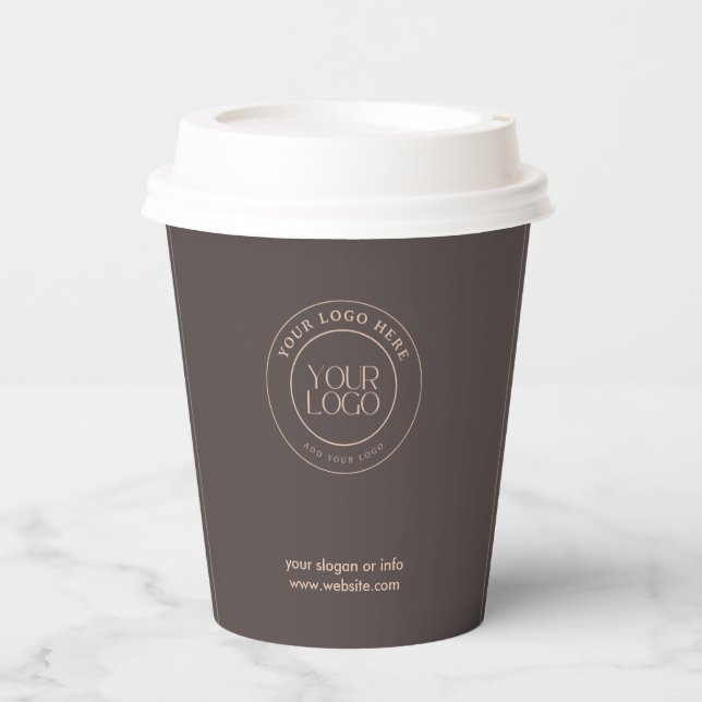 Business Logo Modern Professional Barista Paper Cups (Front)