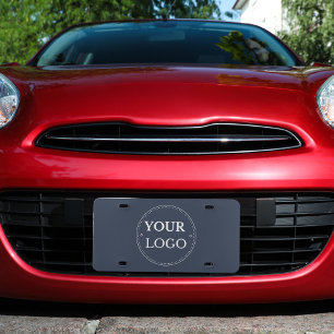 Business Logo Modern Professional Branded Blue License Plate