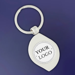 Business Logo Modern Professional Branded Keychain