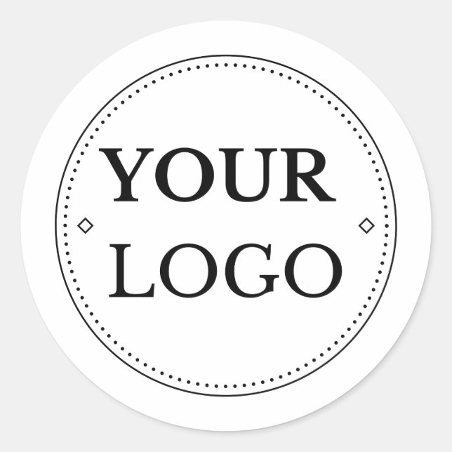 Business Logo Modern Professional  Classic Round Sticker (Front)