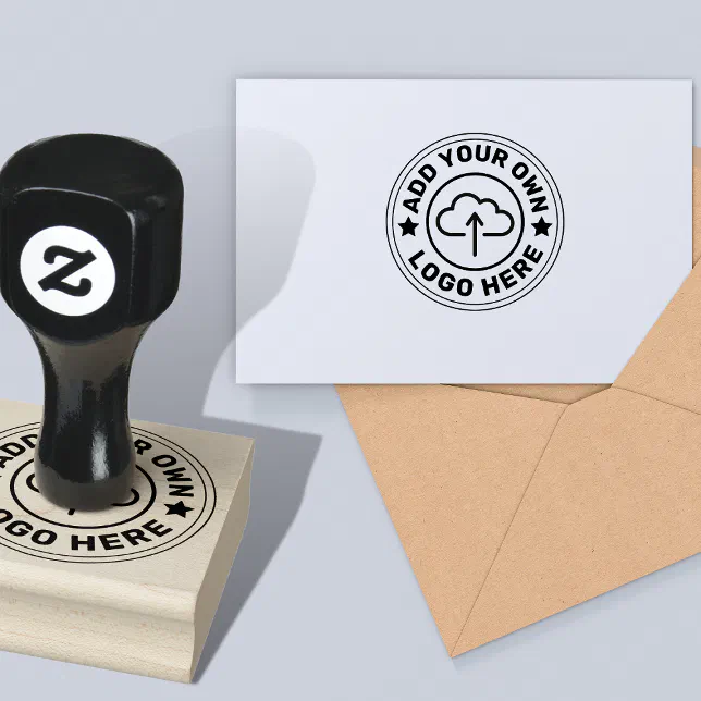 Business Logo Modern Professional Corporate Rubber Stamp | Zazzle
