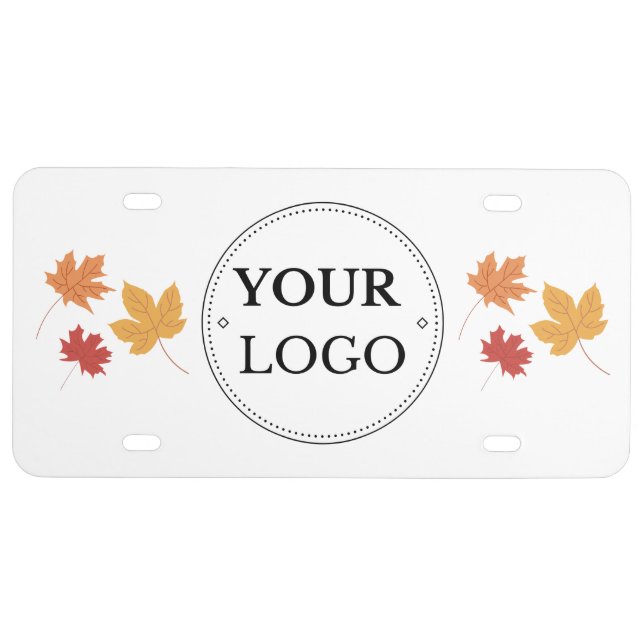 Business Logo Modern Professional Fall Leaves  License Plate (Front)