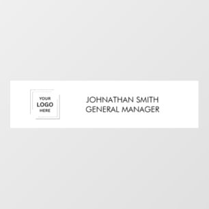 Business Logo   Modern Professional Name Position  Wall Decal