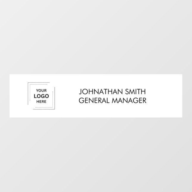 Business Logo | Modern Professional Name Position  Wall Decal (Front)