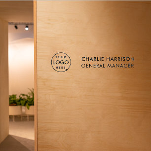 Business Logo   Modern Professional Name Position Wall Decal