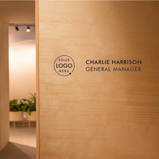 Business Logo | Modern Professional Name Position Wall Decal (Creator Uploaded)