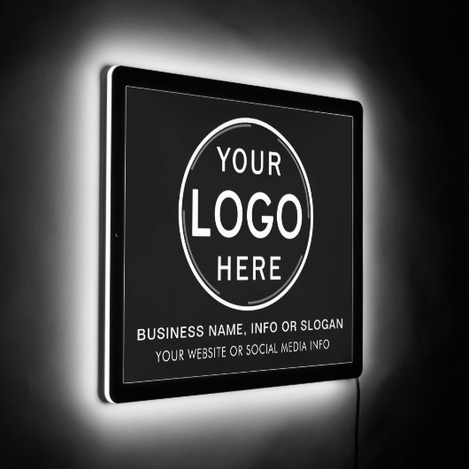 Business Logo Modern Professional Promotional LED Sign (Angle)