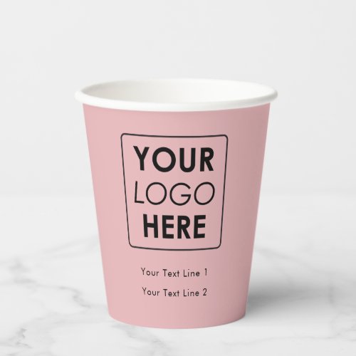 Business Logo Modern Professional Simple Pink Paper Cups