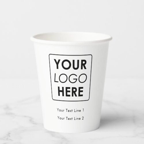 Business Logo Modern Professional Simple White Paper Cups