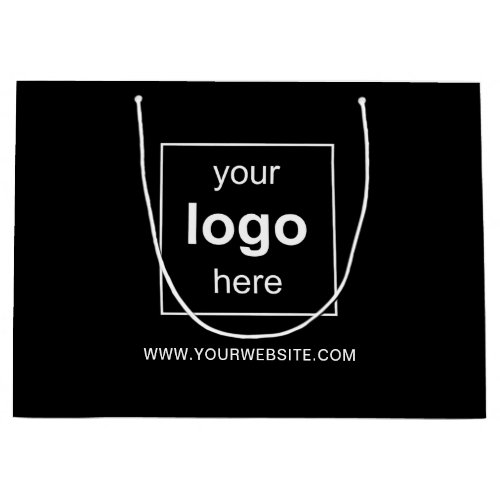 Business Logo Modern Promotional Black Large Gift Bag
