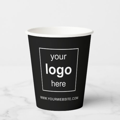 Business Logo Modern Promotional Black Paper Cups