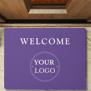 Business Logo Modern Promotional Purple Doormat
