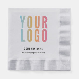 Business Logo Modern Promotional Silver Napkins