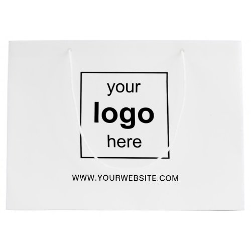 Business Logo Modern Promotional White Large Gift Bag