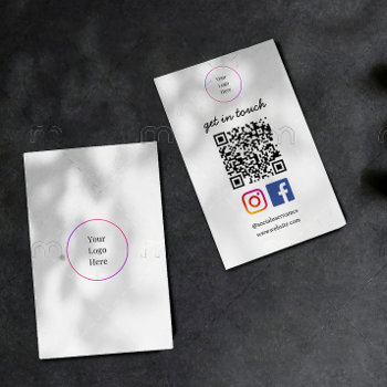 Business Logo | Modern Qr Code Social Template Business Card by kirancreations at Zazzle