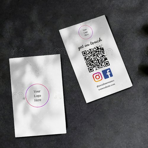 Business Logo  Modern QR Code Social Template Business Card