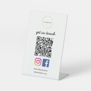 Business Logo Modern QR Code Template Pedestal Sign