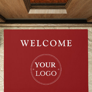 Business Logo Modern Red Promotional  Doormat