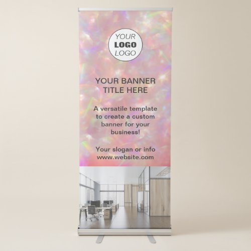 business logo modern reopening were open business retractable banner