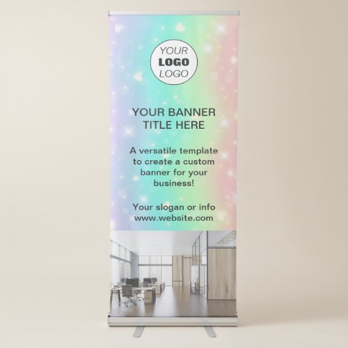 business logo modern reopening were open business retractable banner